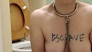 wow this slave pig is humiliating herself licking the toilet in auto session today