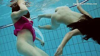 LERA AND SIMA LASTOVA SEXY UNDERWATER GIRL POOL FUN