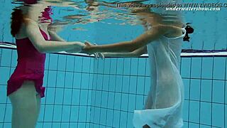 LERA AND SIMA LASTOVA SEXY UNDERWATER GIRL POOL FUN