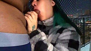 My Friend Give Me A Blowjob On The Balcony And I Fuck Her Hard