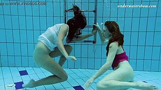 LERA AND SIMA LASTOVA SEXY UNDERWATER GIRL POOL FUN