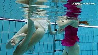 LERA AND SIMA LASTOVA SEXY UNDERWATER GIRL POOL FUN