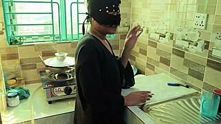 desi hijab step sister gets fucked in kitchen