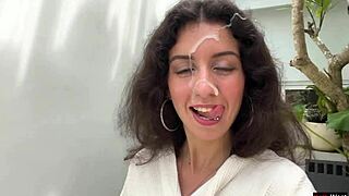 I paid repairman with my pussy and walked down the street with his cum on my face