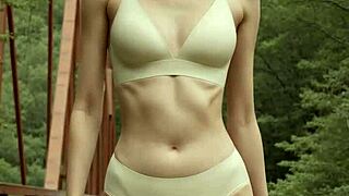 standing in my underwear on a bridge in the woods