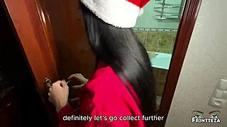 christmas fucking my hot step mom on the bed creampie in pussy
