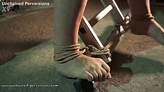Taboo bondage tickling drives her mad