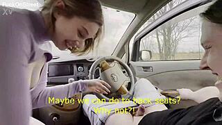 beauty teen creampie after rough car anal
