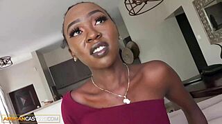 tiny black teen believes casting agent and gets fucked hard on couch