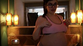 Pregnant nympho loves threesomes and facials from argentina