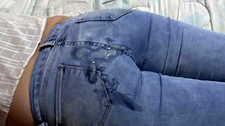 wife asks to cum in her ass with jeans on after fucking best friend
