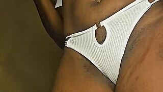baambi teases her pierced nipples for sweet relief