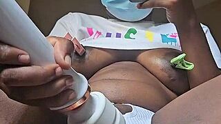 baambi teases her pierced nipples for sweet relief