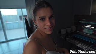 Fitness stepmom sucks me off and lets me fuck her hard on the sofa in exchange for a motorcycle