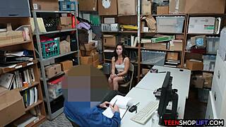 Shoplifting teen 18+ sucks and fucks her way out of a felony