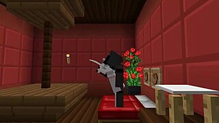 minecraft lesbian scene with cute girl