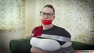 bbw girl next door gets tied in pantyhose bondage