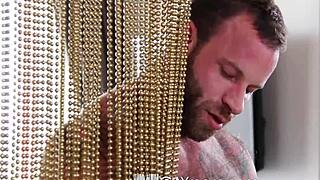 gayroom messy facial fuck in threesome with hunks