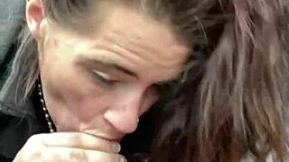 hooker sucks off all the cum off a customers dick after a blowjob