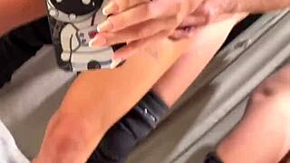 Public flash and quick dressing room fuck