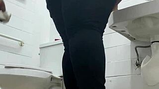 Bathroom quickie leaves my pussy dripping cum