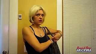 Raelyn Tiny Blonde Gags On Intense Blowjob