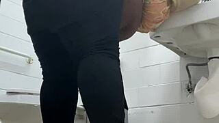Bathroom quickie leaves my pussy dripping cum