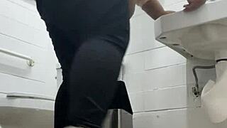 Bathroom quickie leaves my pussy dripping cum