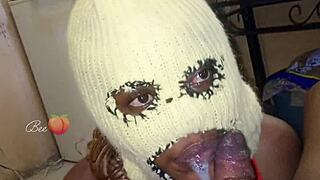 Bee throatina gives sloppy deepthroat sucking
