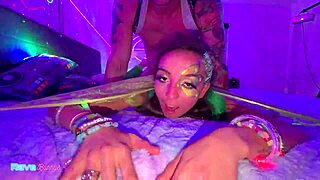 rave girls sasha tatcha and tiny rhea spiral into bedroom mayhem!