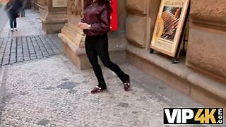 real czech brunette watches friend action up close