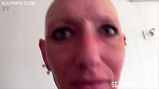 Submissive bald slave girl vilja enjoys sloppy deepthroat and facefuck