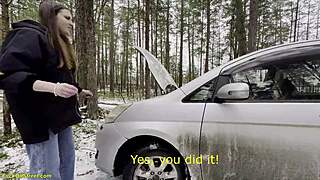 roadside assistance rewarded with wild sex