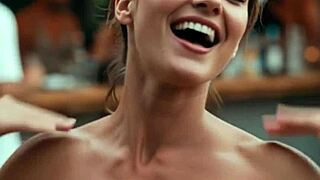 huge tits teen 18+s dancing topless at the beach - 1 ai generated