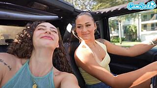 College Lesbians Relive Public Dares. They Eat Pussy Until Cops Catch Them