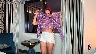 exotic belly dancer strips down in bedroom tease
