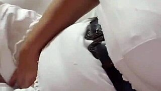 I was dancing in my red panties, showing off my small tits