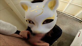 japanese wife enjoys garage sex during work break