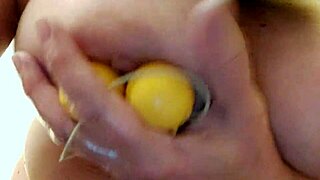 Laly Prin masturbates her big natural tits and milf body