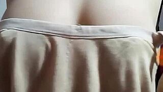 Teen girl explores self-pleasure in a private moment