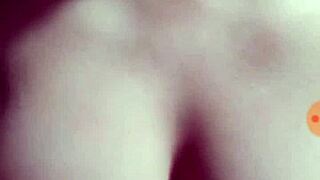 Teen girl explores self-pleasure in a private moment