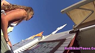 japanese girl in bikini at the beach