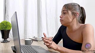 Employee avoids warning by fucking hot secretary, with Angel Dinizz and Teddy Caralhao in full action.