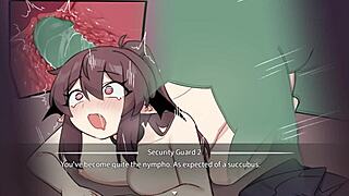 Corporate succubus bangs in group bondage game!