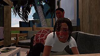 jack and emma get spanked in paradise