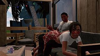 jack and emma get spanked in paradise