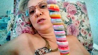 Blonde Milf Stella Still Sucking A Delicious Lollipop With Passion