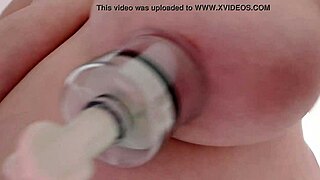 Amateur uses nipple suction cups on tits, feels amazing