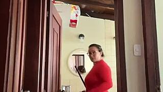 my neighbor is just chilling in the bathroom, probably relaxing after a long day