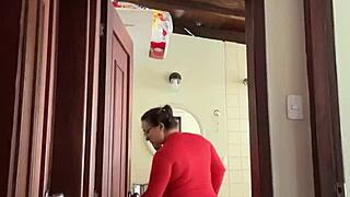 my neighbor is just chilling in the bathroom, probably relaxing after a long day